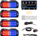 "Ultra Slim LED Emergency Strobe Lights - 8-Pcs Sync Feature for Trucks, Vehicles, Construction - Amber/White"