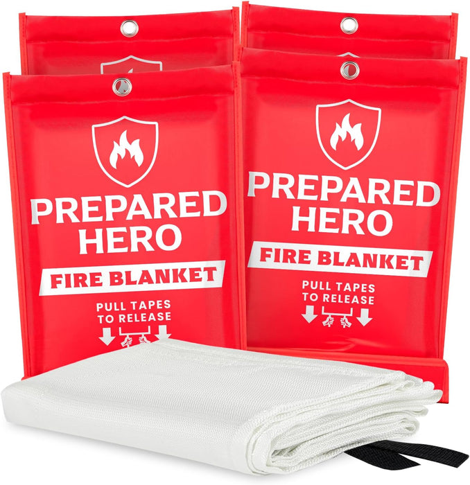 Emergency Fire Blanket - 2 Pack - Fire Suppression Blanket for Kitchen, 40” X 40”, for Home, Fiberglass Fire Blanket.