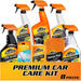 Premier Car Care Kit, Includes Car Wax & Wash Kit, Glass Cleaner, Car Air Freshener, Tire & Wheel Cleaner (8 Piece Kit)