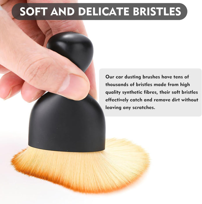 2PCS Car Interior Cleaning Brush, Automotive Interior Dusting Brush, Soft Bristles Woobrooch Brush for Automotive Dashboard, Air Conditioner Vents, Scratch Free