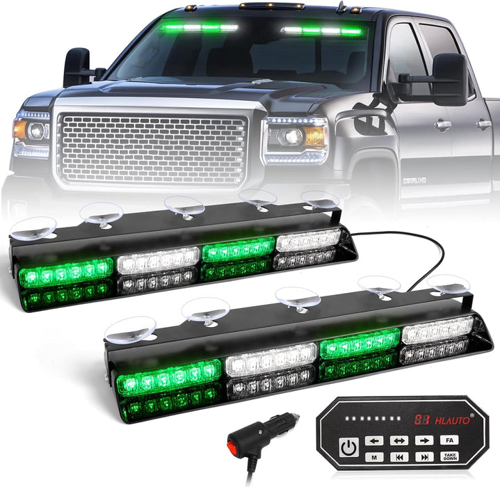 "Emergency Dash Strobe Lights: 2X16.8 Inch Amber White Security Light Bar with Controller"