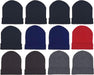 12 Pack Winter Beanie Hats for Men Women, Warm Cozy Knitted Cuffed Skull Cap, Wholesale