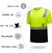 High Visibility Shirts Quick Dry Safety T Shirts with Reflective Strips and Pocket Short Sleeve Mesh Hi Vis Construction Work Class 2 Shirt for Men/Women Black Bottom Lime,Medium