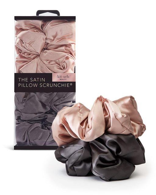 Terracotta Satin Hair Scrunchies for Women - Softer than Silk, No Damage, Silk Ponytail Holders, 5 Count