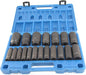 19Pcs 1/2" Impact Socket Set, 6-Point Deep Socket, Cr-V Steel, 3/8 Inch - 1-1/2 Inch