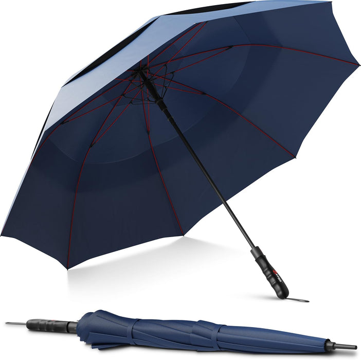 Windproof Travel Umbrellas for Rain - Easy Auto Open Close, Durable & Compact Umbrella, Strong Fiberglass Frame, Waterproof Canopy - Backpack, Purse, Portable Umbrella for Travel