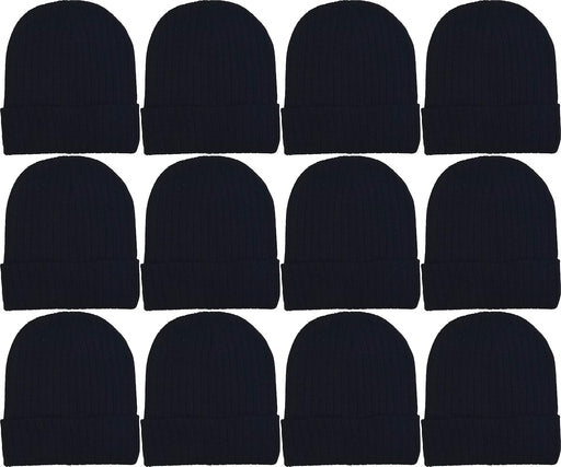 12 Pack Winter Beanie Hats for Men Women, Warm Cozy Knitted Cuffed Skull Cap, Wholesale