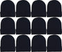 12 Pack Winter Beanie Hats for Men Women, Warm Cozy Knitted Cuffed Skull Cap, Wholesale