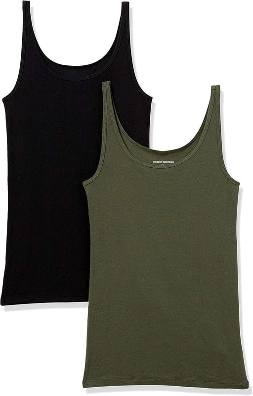 Women'S Slim-Fit Thin Strap Tank Top, Pack of 2