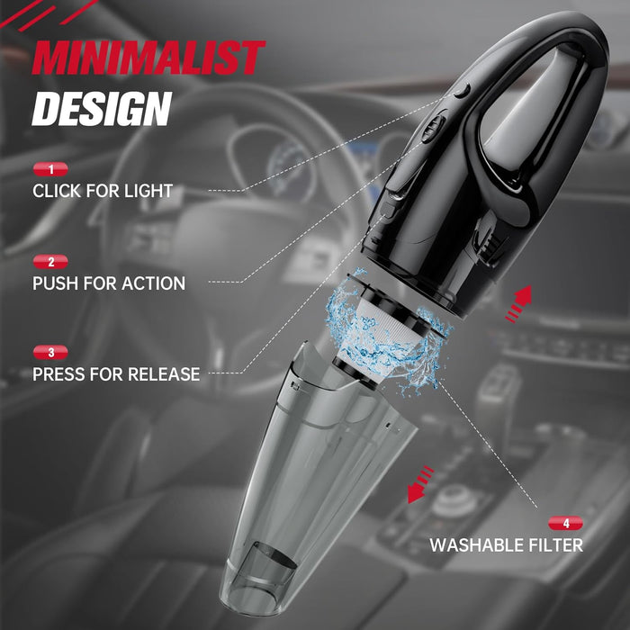 Handheld Vacuum Cordless Rechargeable, Dust Busters Cordless Rechargeable with LED, USB Charge, 1.65Lbs Hand Vacuum Cordless, Hand Vacuums for Car/Home/Pet