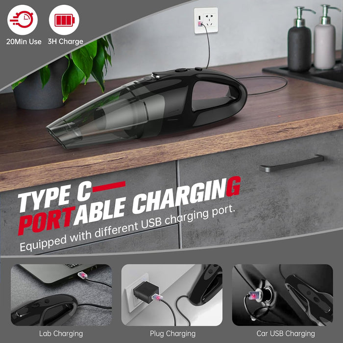 Handheld Vacuum Cordless Rechargeable, Dust Busters Cordless Rechargeable with LED, USB Charge, 1.65Lbs Hand Vacuum Cordless, Hand Vacuums for Car/Home/Pet