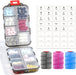 3 Pack, 14 GRIDS Travel Pill Organizer Box with Labels - Travel Medicine Case Kit - Pocket Daily Pharmacy Container - Travel Medication Holder Dispenser for Fish Oil Vitamin Supplement Storage