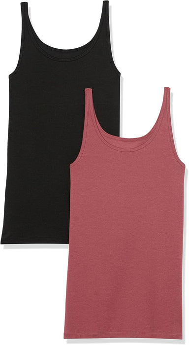 Women'S Slim-Fit Thin Strap Tank Top, Pack of 2