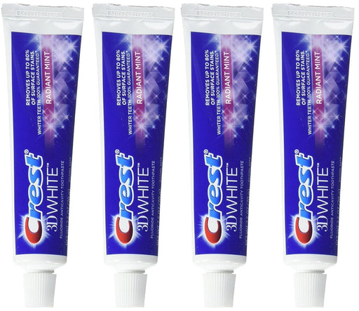 3D White Brilliance Toothpaste, Vibrant Peppermint, Travel Size 0.85 Oz (24G) - Pack of 4