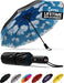 Windproof Travel Umbrellas for Rain - Easy Auto Open Close, Durable & Compact Umbrella, Strong Fiberglass Frame, Waterproof Canopy - Backpack, Purse, Portable Umbrella for Travel