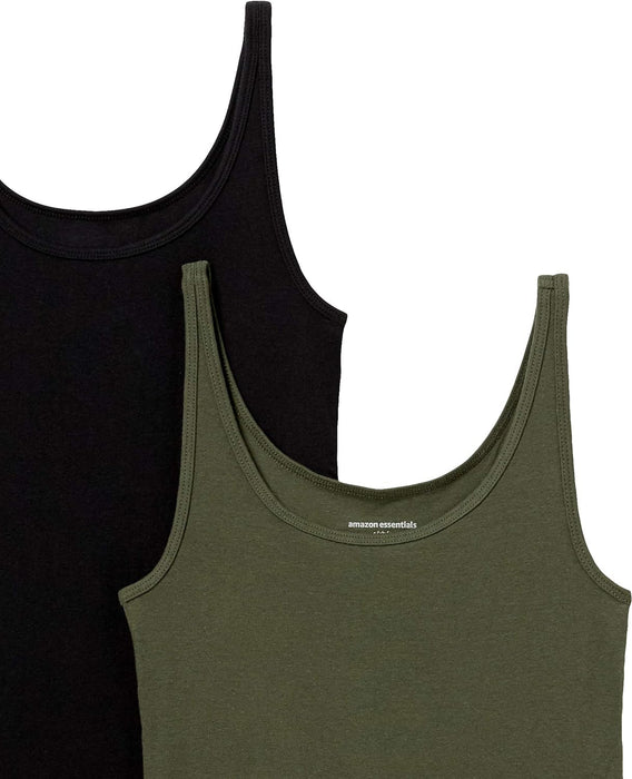 Women'S Slim-Fit Thin Strap Tank Top, Pack of 2