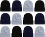 12 Pack Winter Beanie Hats for Men Women, Warm Cozy Knitted Cuffed Skull Cap, Wholesale