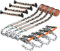 8-Point Roll Back Vehicle Tie down Kit with Chain Tails on Both Ends - Set of 4 - Proseries