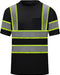 High Visibility Shirts Quick Dry Safety T Shirts with Reflective Strips and Pocket Short Sleeve Mesh Hi Vis Construction Work Class 2 Shirt for Men/Women Black Bottom Lime,Medium