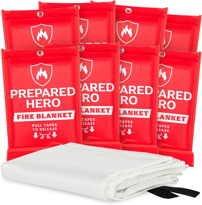 Emergency Fire Blanket - 2 Pack - Fire Suppression Blanket for Kitchen, 40” X 40”, for Home, Fiberglass Fire Blanket.