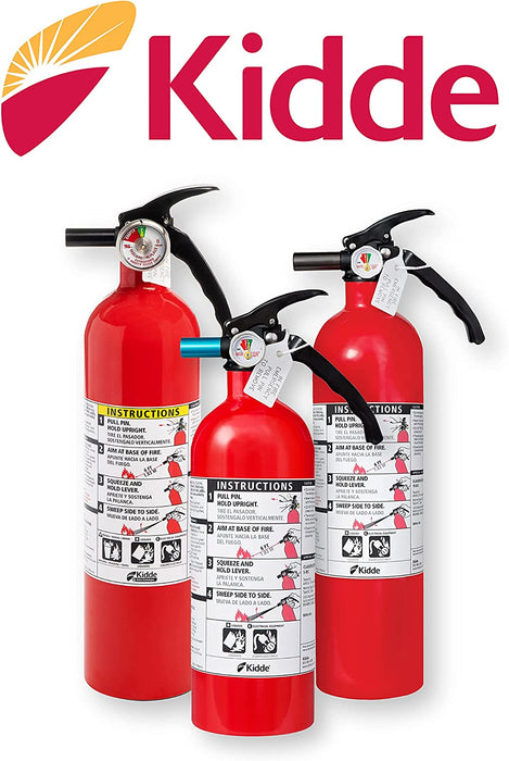 Fire Extinguisher for Home, 1-A:10-B:C, Dry Chemical Extinguisher, Red, Mounting Bracket Included, 2 Pack