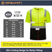 High Visibility Shirts Quick Dry Safety T Shirts with Reflective Strips and Pocket Short Sleeve Mesh Hi Vis Construction Work Class 2 Shirt for Men/Women Black Bottom Lime,Medium