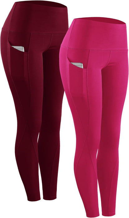 High Waist Running Workout Leggings for Yoga with Pockets