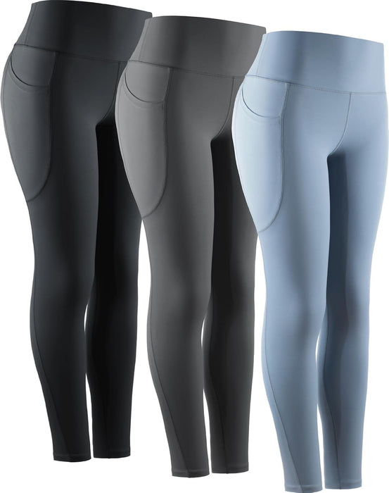 High Waist Running Workout Leggings for Yoga with Pockets