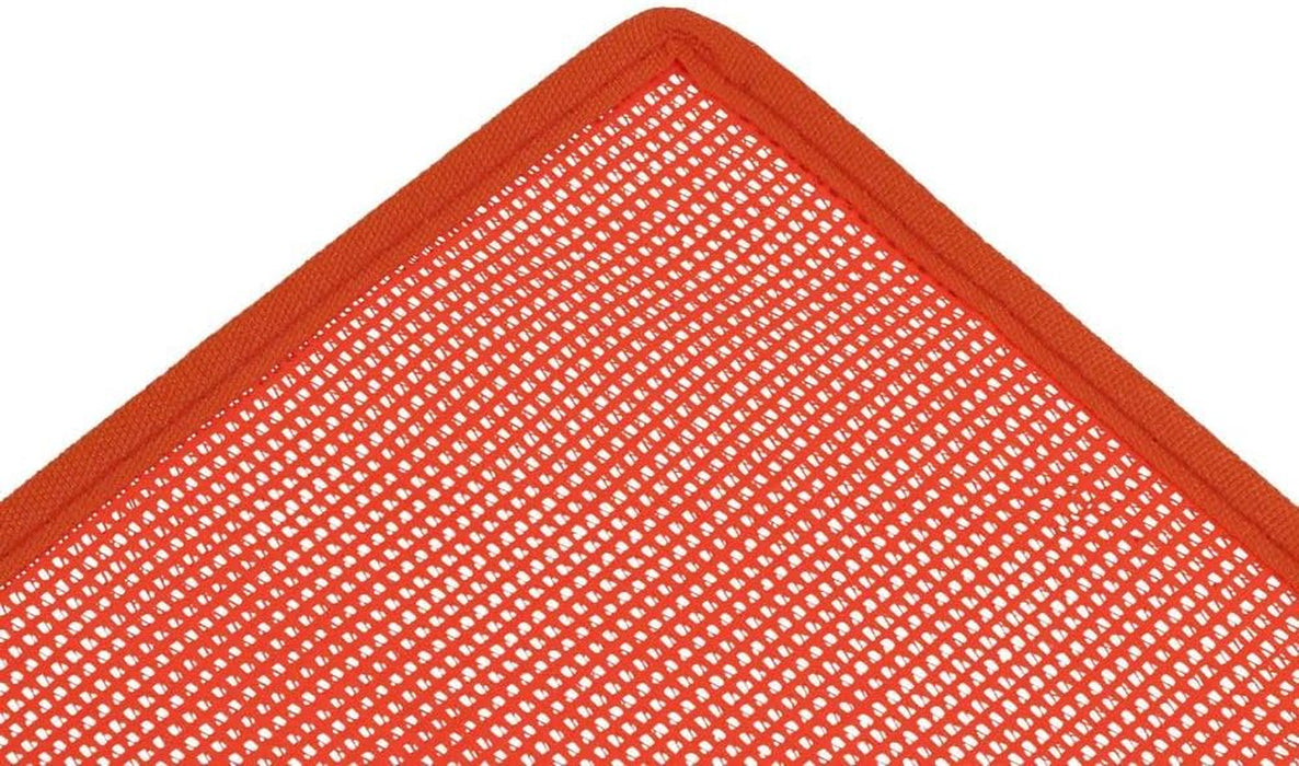 Orange Safety Flag with Bungees Cord DOT Compliant - 18 Inch X 18 Inch High Visibility Vinyl Mesh Warning Flags, 4 Pack