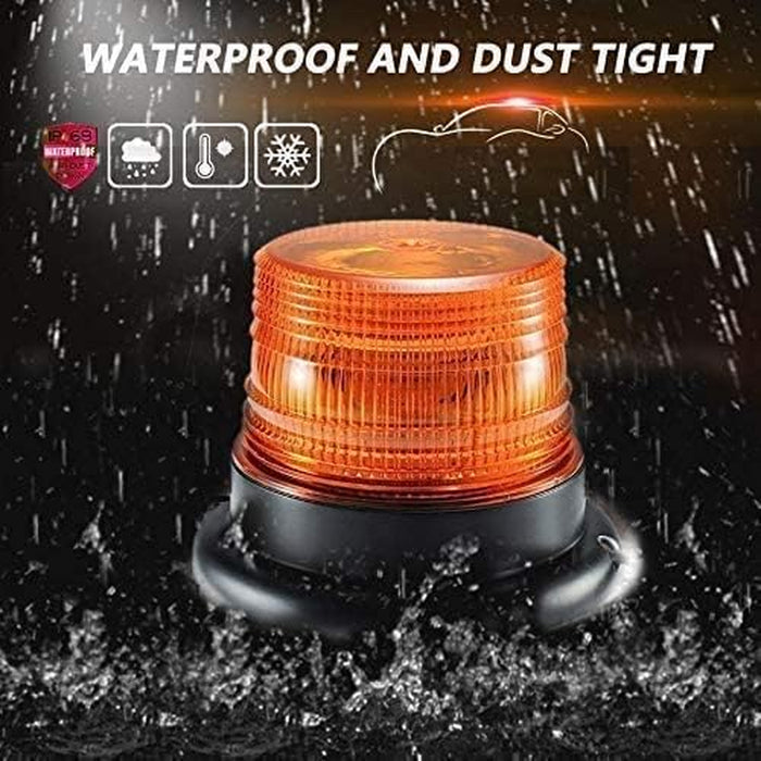 LED Strobe Light,12V/80 Amber Warning Lights,Emergency Flashing Beacon Light with Magnetic for Trucks Vehicles