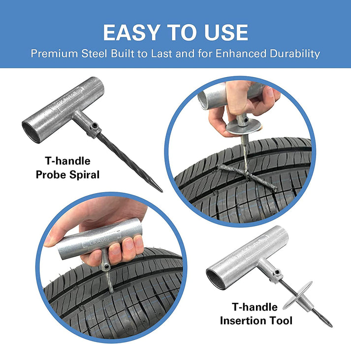 Universal Tire Repair Kit, Heavy Duty Car Emergency Tool Kit for Flat Tire Puncture Repair, 36 Pcs Value Pack, Tire Plug Kit Fit for Autos, Cars, Motorcycles, Trucks, Rvs, Etc.