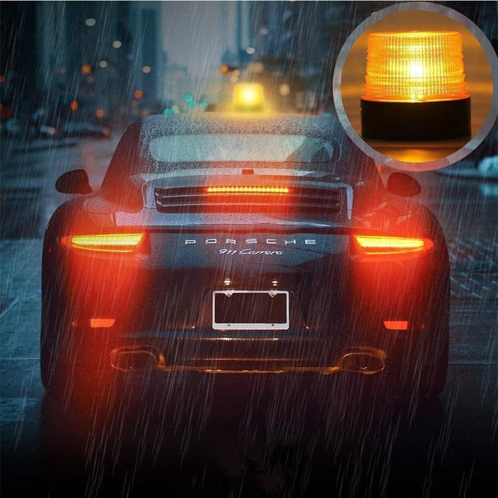 LED Strobe Light,12V/80 Amber Warning Lights,Emergency Flashing Beacon Light with Magnetic for Trucks Vehicles