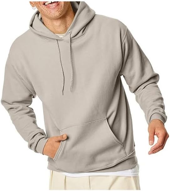 Men'S Ecosmart Hoodie, Midweight Fleece Sweatshirt, Pullover Hooded Sweatshirt for Men