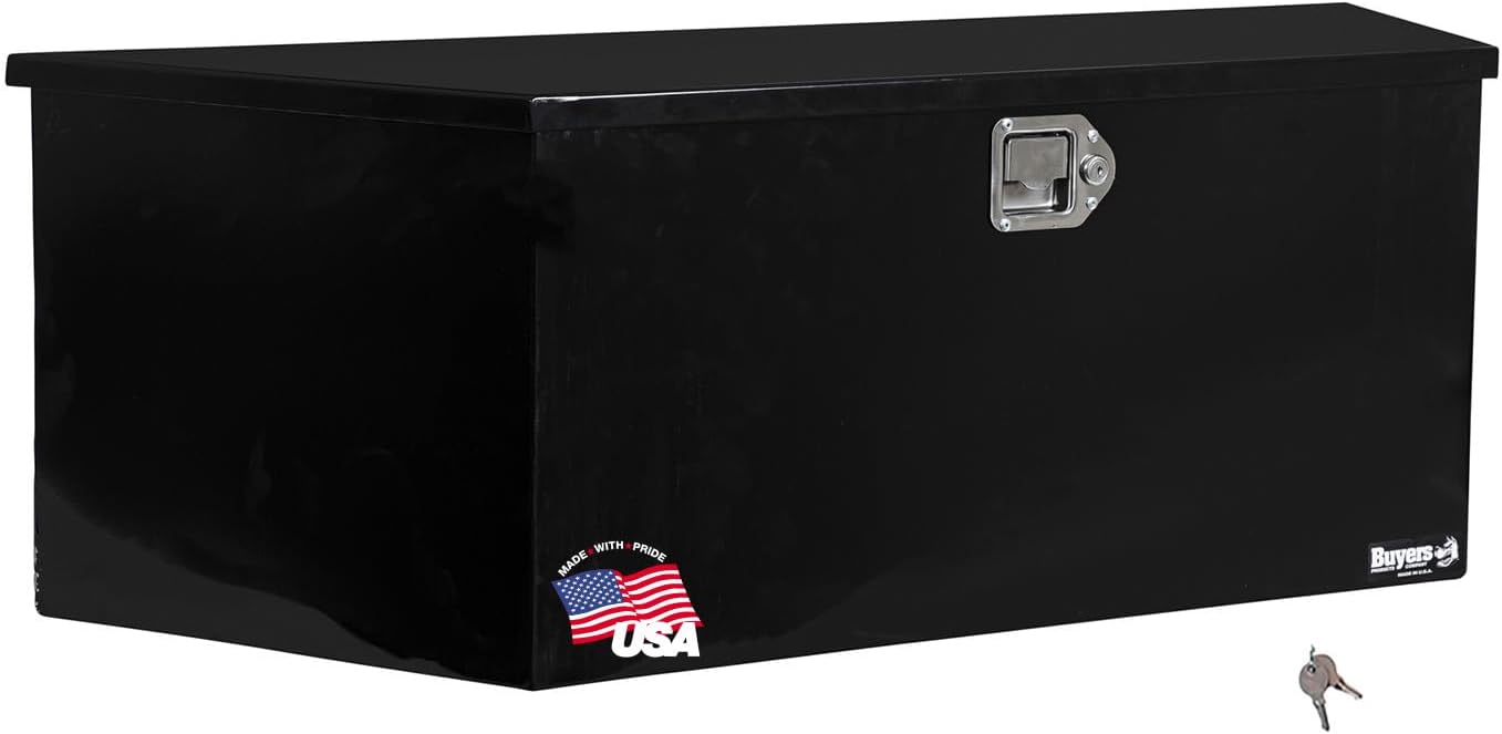 1701680 Black Poly Trailer Tongue Truck Tool Cargo Storage Box, 19 X 36 X 17.5 Inch, Made in the USA, Trailer Tongue Box for Storage and Organization, Trailer Storage Box