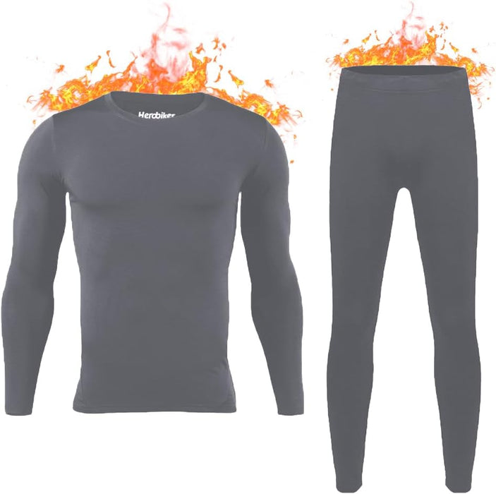 Long Johns Thermal Underwear for Men Skiing Winter Warm Hunting Gear Fleece Lined Base Layer Set Top Bottom