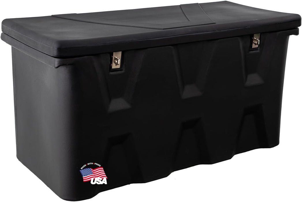 Buyers Products 1712240 Black Poly All-Purpose Chest, 44 X 17.5 X 19 Inch, 6.3 Cu. Ft, Polymer Truck Tool Box, Made in the USA, Contractor Toolbox for Storage and Organization, Durable Job Box