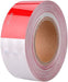 Reflective Tape Red in White DOT-C2 Industrial Marking Tape for Outdoor, Cars, Trucks, Boats(2"X85Ft)