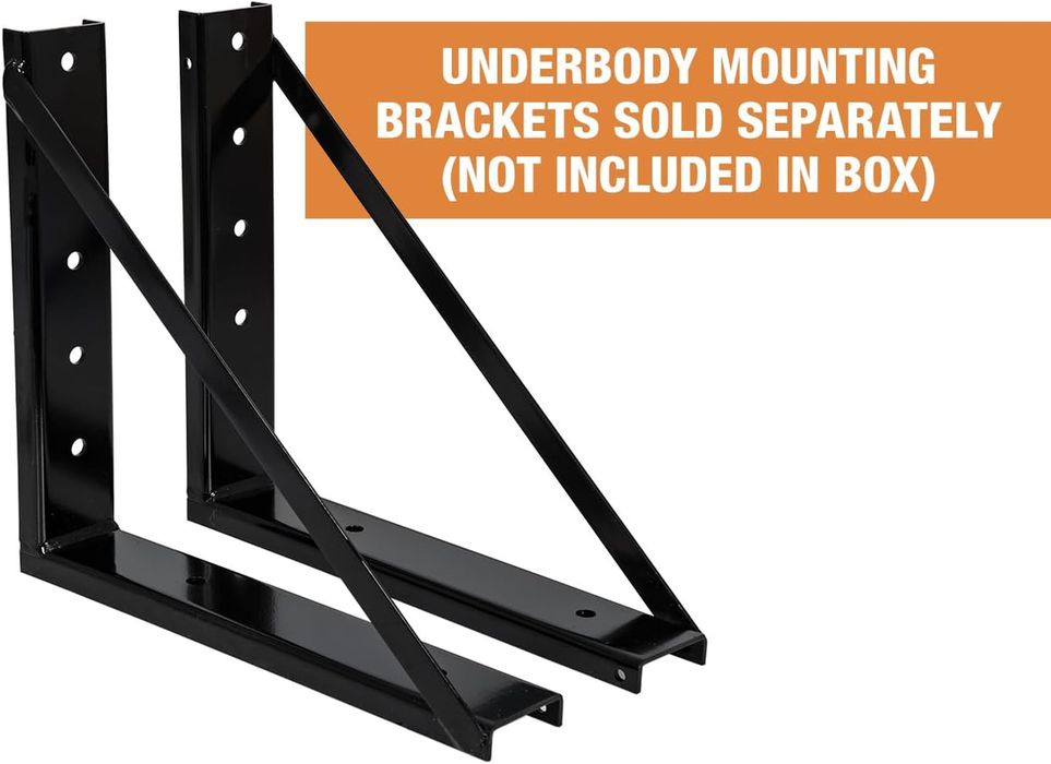 1702300 Black Steel Underbody Truck Box W/ T-Handle Latch, 18X18X24 Inch, Contractor Toolbox for Organization and Storage, Job Tool Chest