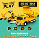 2 Pack Construction Toy Trucks - 1:12 SCALE Dump Truck + Excavator Truck with Lights and Sounds, Push and Go Realistic Big Truck Toy, Construction Vehicle Excavator Toy for Boys Ages 3, 4, 5, 6, 7, 8+