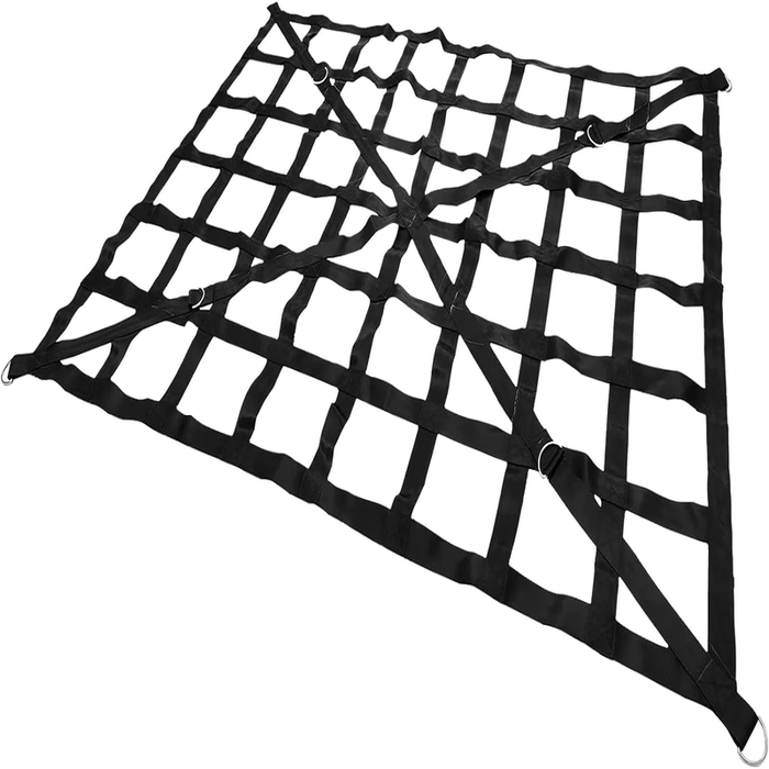 4.2' X 5.5' Cargo Net with Cam Buckles & S-Hooks, Cross Strap Truck Bed Cargo Net 50" X 66", Heavy Duty Cargo Nets Capacity 1100LBS for Pickup Trucks Trailer SUV Jeeps