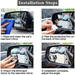 2 Pcs Blind Spot Mirrors, 2" round HD Glass Convex 360° Wide Angle Side Rear View Mirror with ABS Housing for Cars SUV and Trucks, Silver, Pack of 2