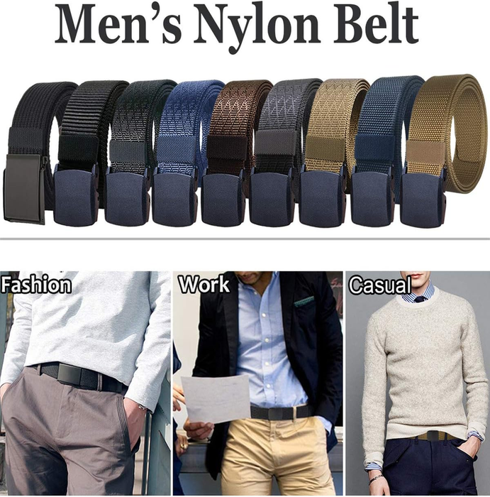 2 Pack Nylon Belt Outdoor Military Web Belt 1.5" Men Tactical Webbing Belt