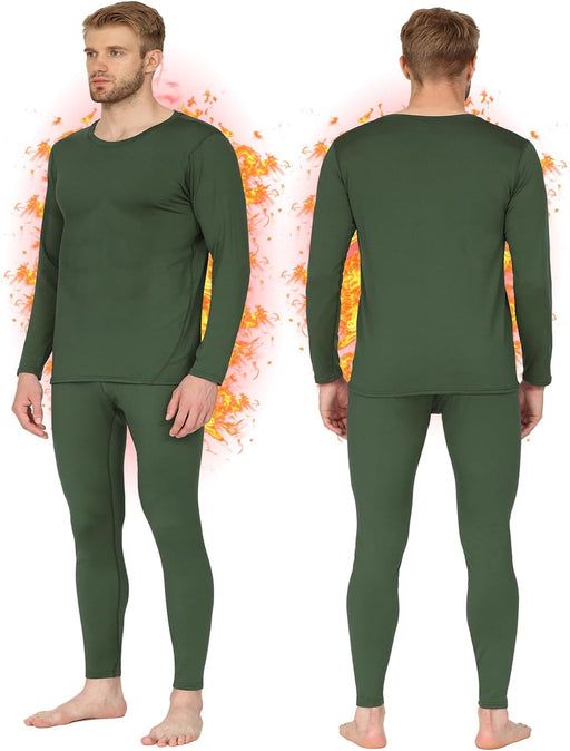 Long Johns Thermal Underwear for Men Skiing Winter Warm Hunting Gear Fleece Lined Base Layer Set Top Bottom