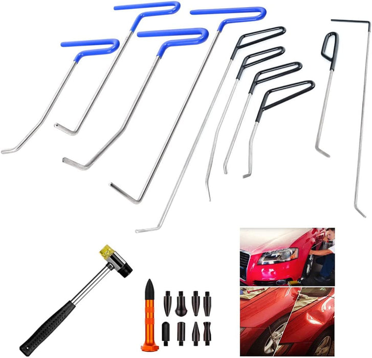 Paintless Dent Repair Rods Auto Body Dent Removal Tools 10Pcs Auto Car Body Paintless Dent Repair Dent Puller Dent Hammer Tap Down