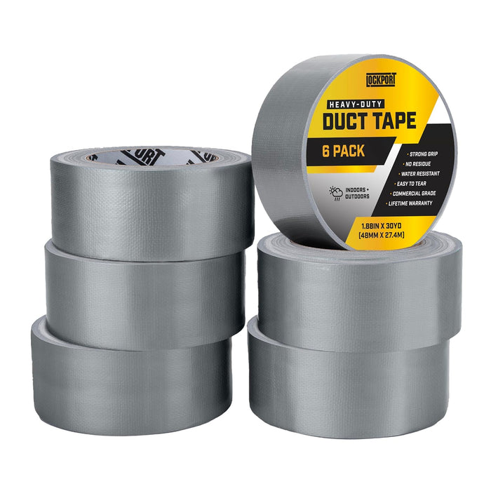 Silver Duct Tape - 6 Roll Multi Pack - 90 Feet X 2 Inch - Duct Tape Heavy Duty - Waterproof - No Residue - Strong Tape - Bulk Value-Easy Tear - Industrial Use- DIY Home Repair