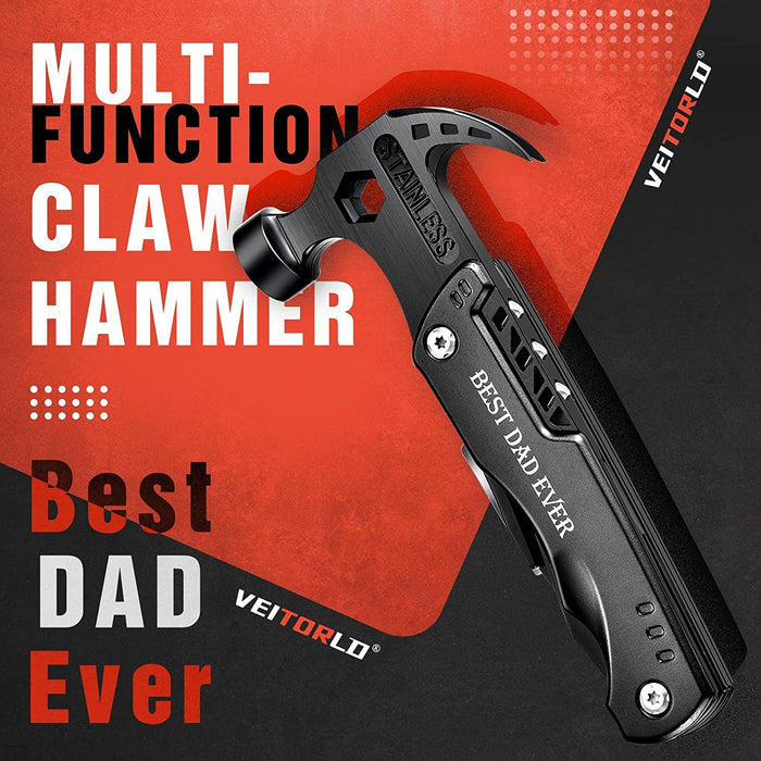 Dad Gifts for Christmas, Gifts for Dad Who Wants Nothing, Stocking Stuffers for Dad Men, Best Dad Ever Gifts from Daughter Son Kids, All in One Survival Tools Hammer Multitool, Cool Gadgets