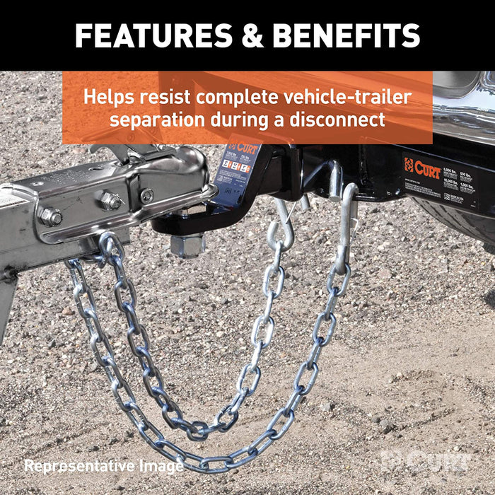 80313 27-Inch Trailer Safety Chain with 7/16-In Snap Hook, 5,000 Lbs Break Strength