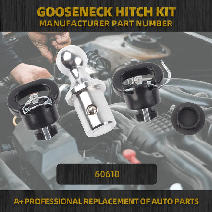 60618 Gooseneck Ball Safety Chain Kit Gooseneck Hitch Kit 30K 2-5/16-Inch Compatible with 2013-2021 Ram 2500 3500