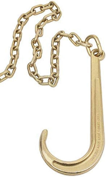 2 Pack 5/16" X6' Leg G70 15" Long Shank J Hook Tow Chain W/Rtj Cluster Hook & Grab Hook - 4700 Lbs WLL Heavy Duty Transport Truck Chain for Car Wrecker Recovery - Towing Equipment