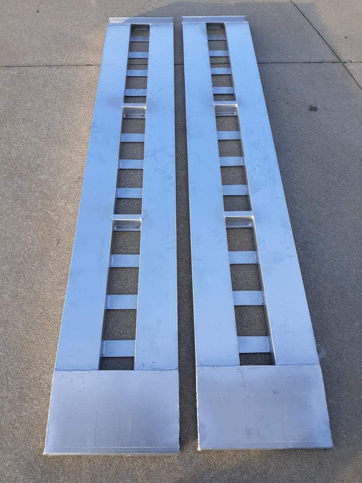 Set of 2. 9' Aluminum Ramps Car ATV Truck Heavy Equipment Skid Loader Tractor Trailer Ramps 2 Ramps = 10000Lb Capacity 108" (9') Long (108") Br Premium Material